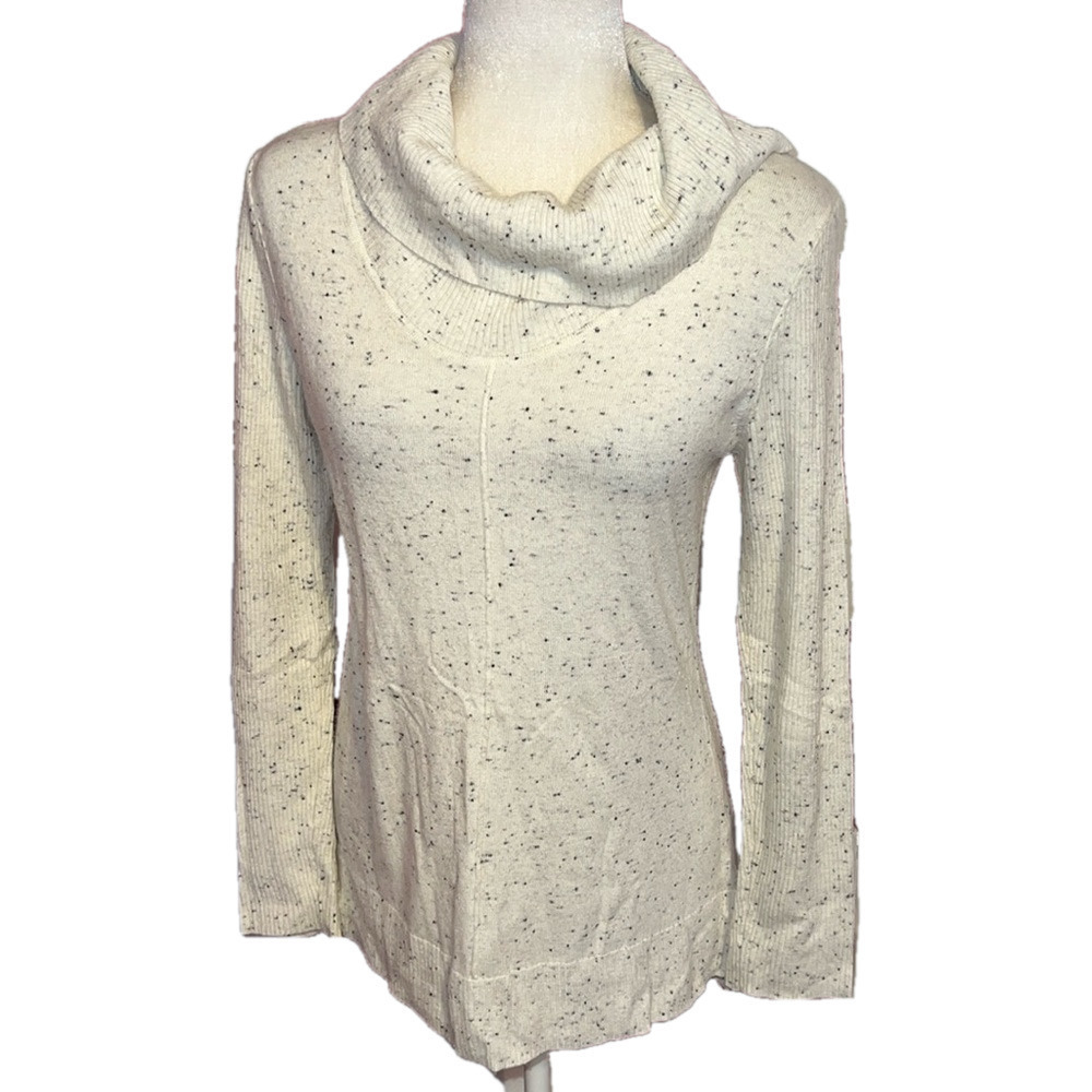 Calvin Klein Grey Dot Cowl Neck Sweater Wool Blend Small